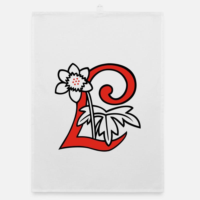 Buchstabe L Blüte Initiale Organic Geschirrtuch