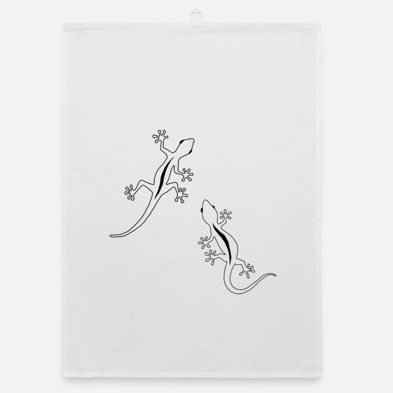 Zwei Eidechsen Organic Geschirrtuch