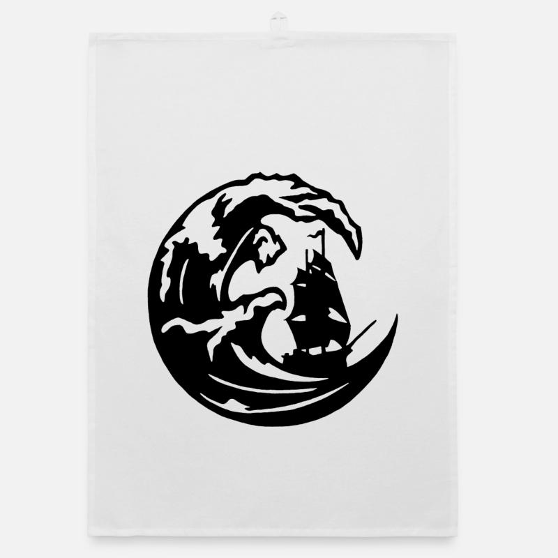 The Great Black Wave Organic dish towel