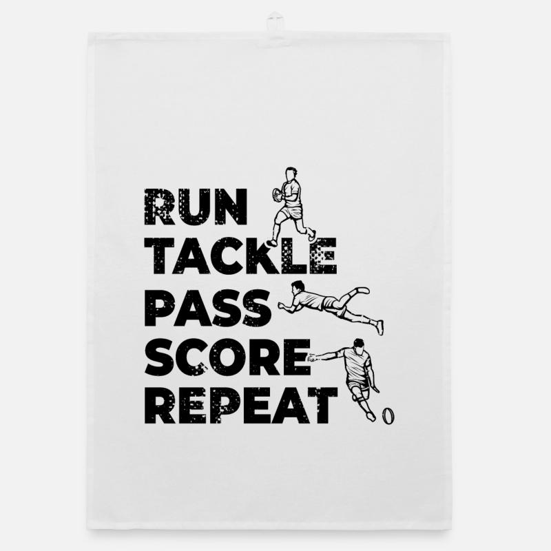 Run Tackle Pass Score Repeat Organic dish towel