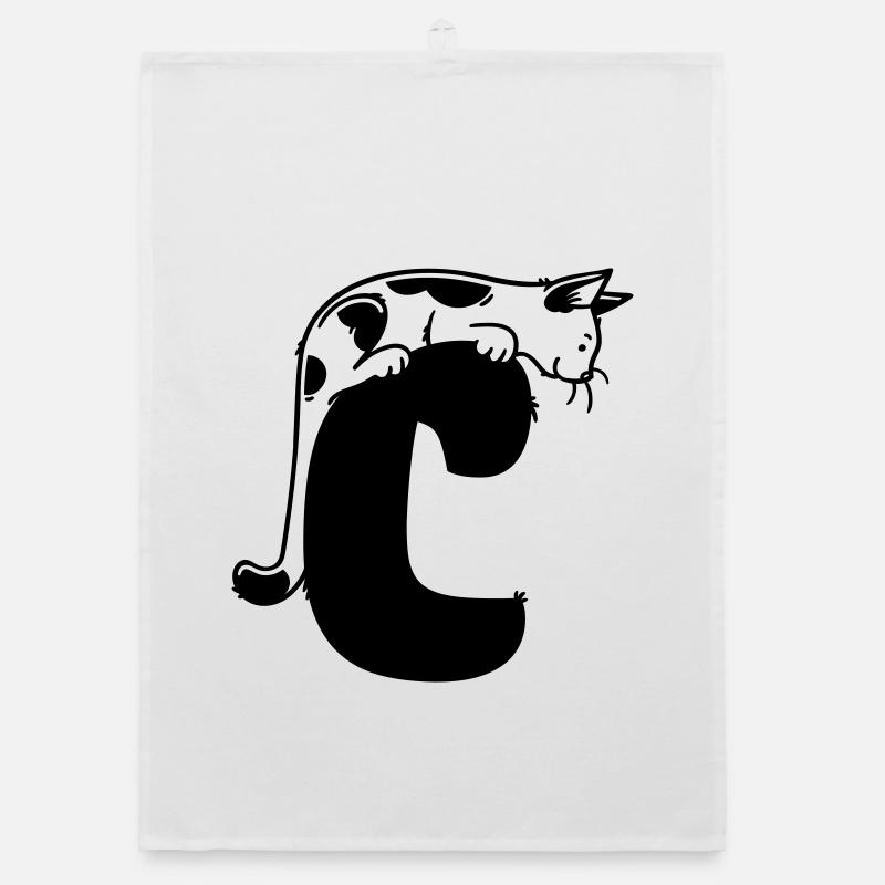 Katze Buchstabe C Organic Geschirrtuch