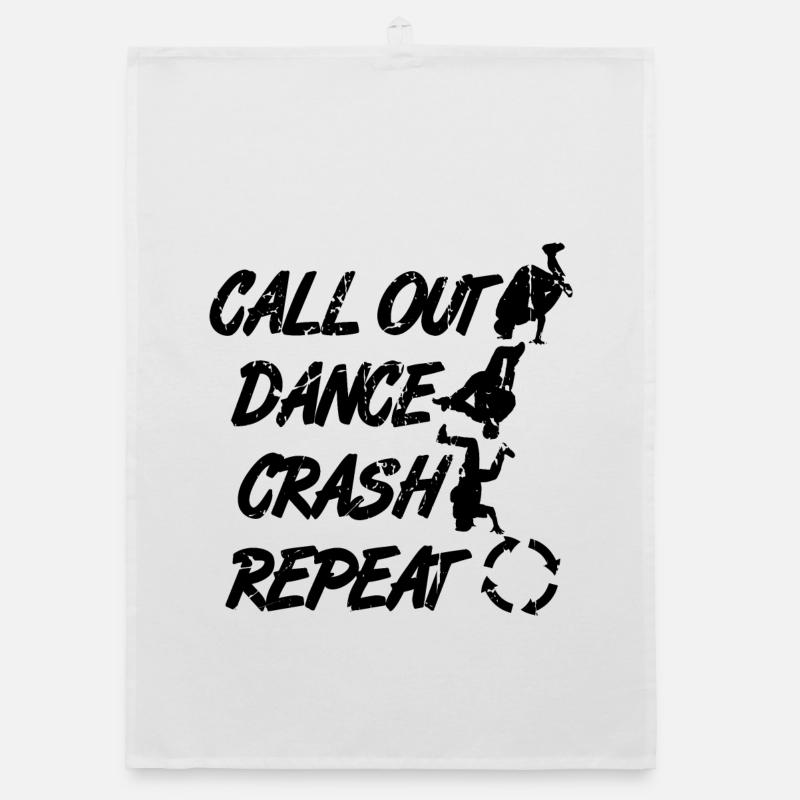 Call Out Dance Crash Repeat Organic dish towel