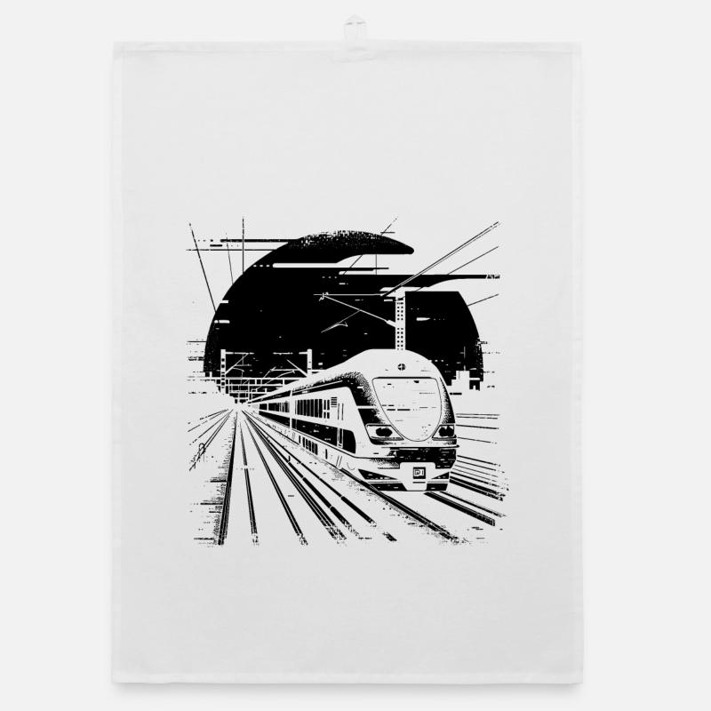 Railway Sketch Organic dish towel