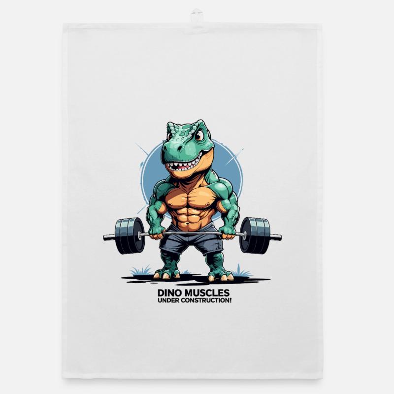 Dino muscles in development Organic dish towel