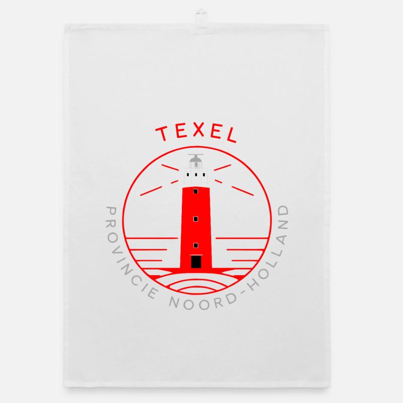 Texel Lighthouse Coordinates Shirt Organic dish towel