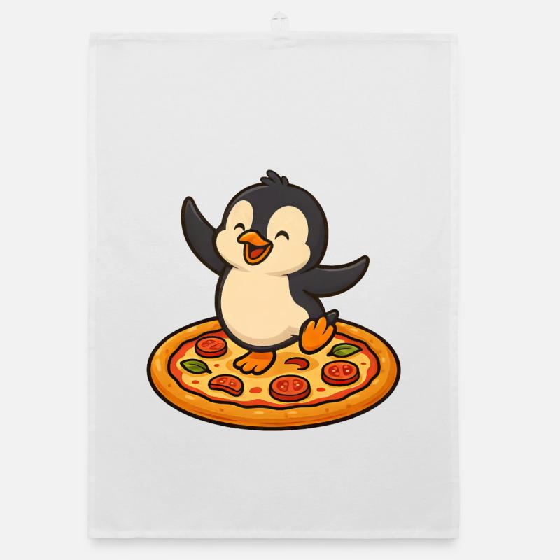 Dancing Penguin Pizza Pizza Lover Fun Torchon bio