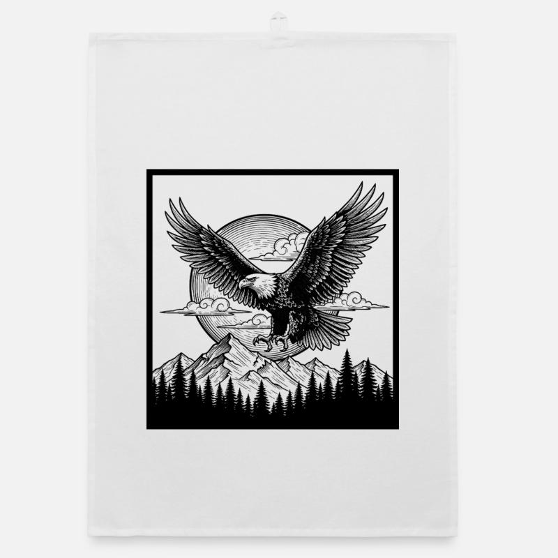 Eagle in a swoop Organic dish towel