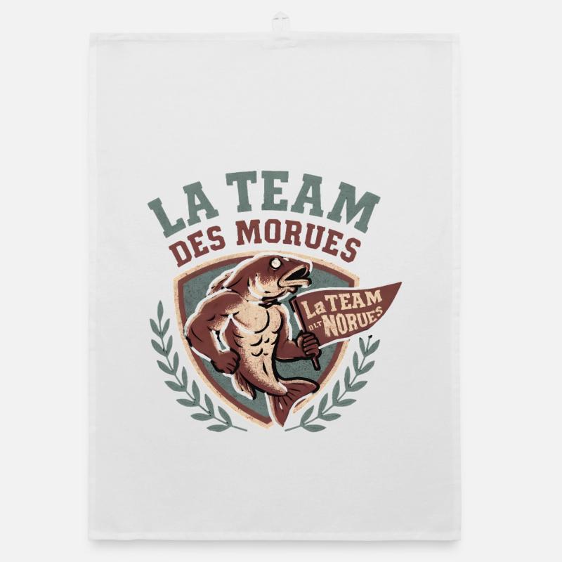 Morues Musclées La Team - Torchon bio - blanc