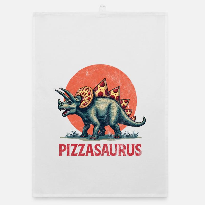 Pizzasaurus Organic dish towel