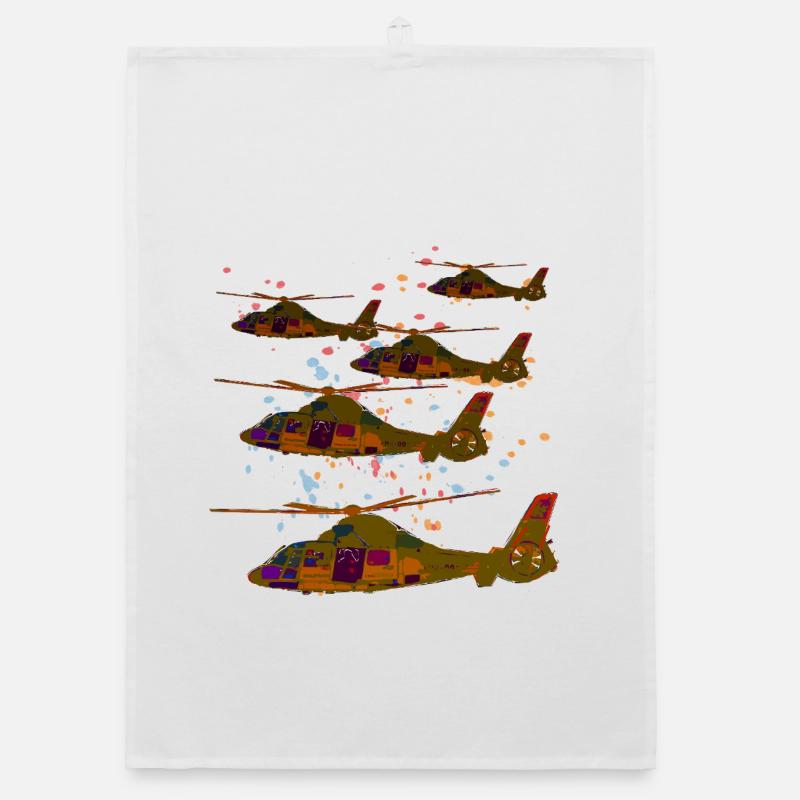 Helicopter in flight Organic dish towel