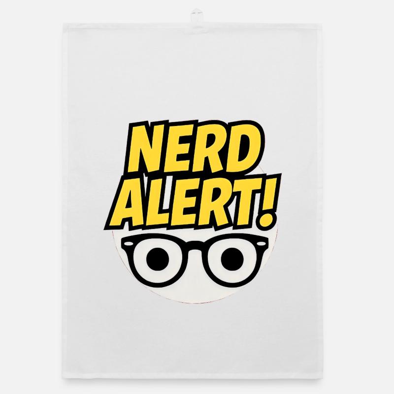 Nerd Alert Spaßdesign mit Brille Organic Geschirrtuch