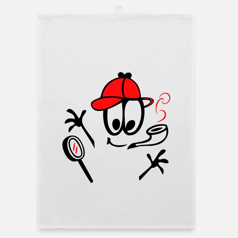 Detektiv mit Pfeife Organic Geschirrtuch