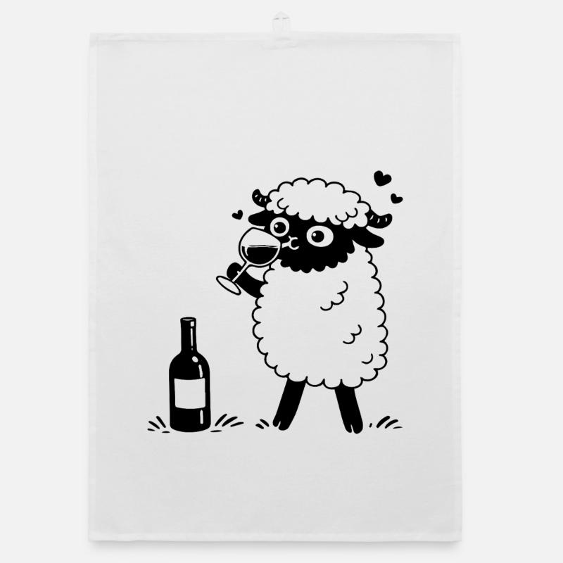 Sheep wine Organic dish towel