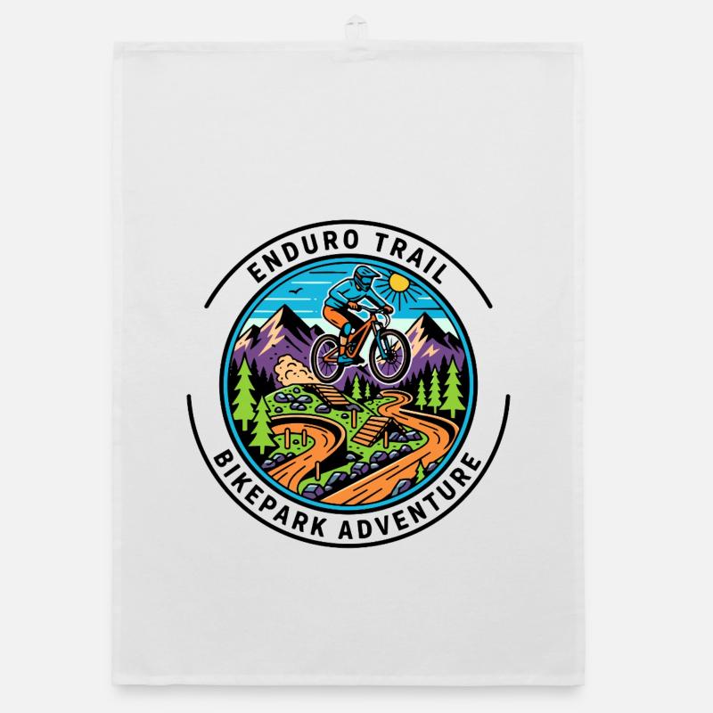 Mountain Path Cyclist Badge Organic dish towel