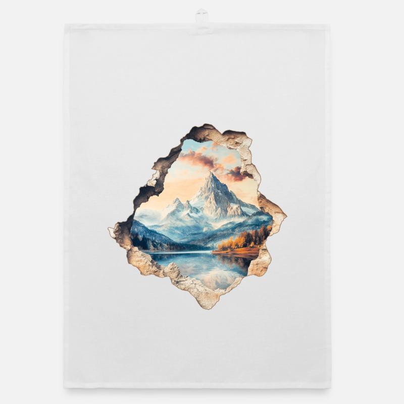 Mountains Mountains Hiking Organic dish towel