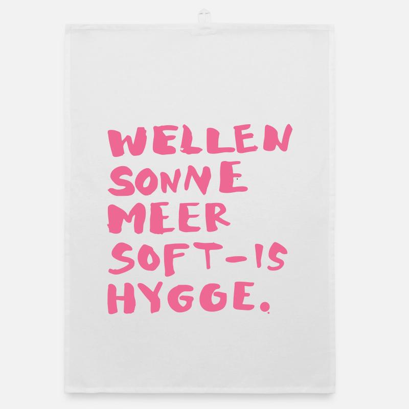 hygge words pink Organic Geschirrtuch