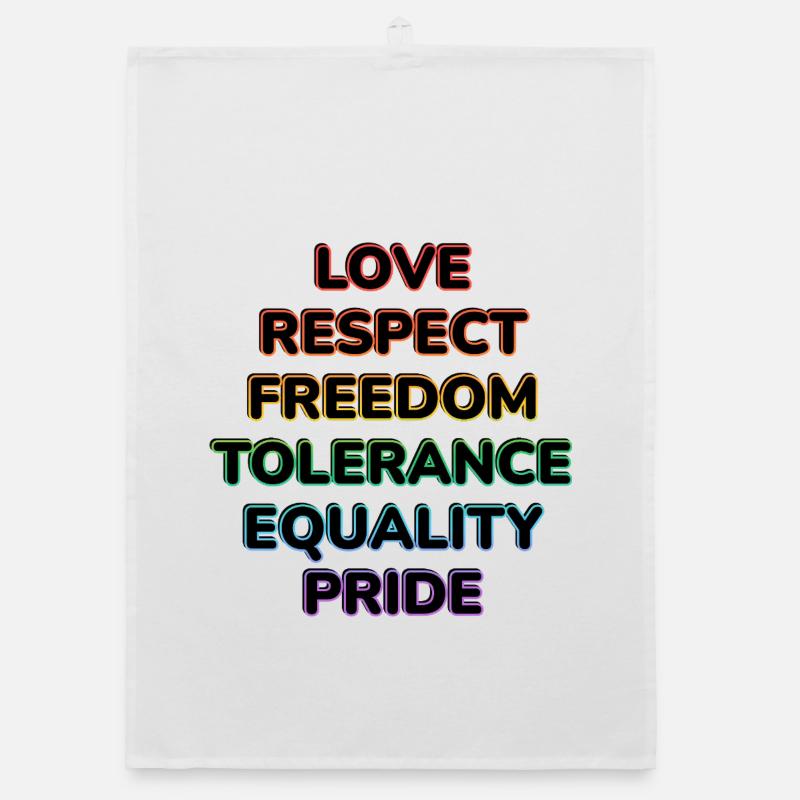 Neon Pride: Love Respect Freedom Organic dish towel