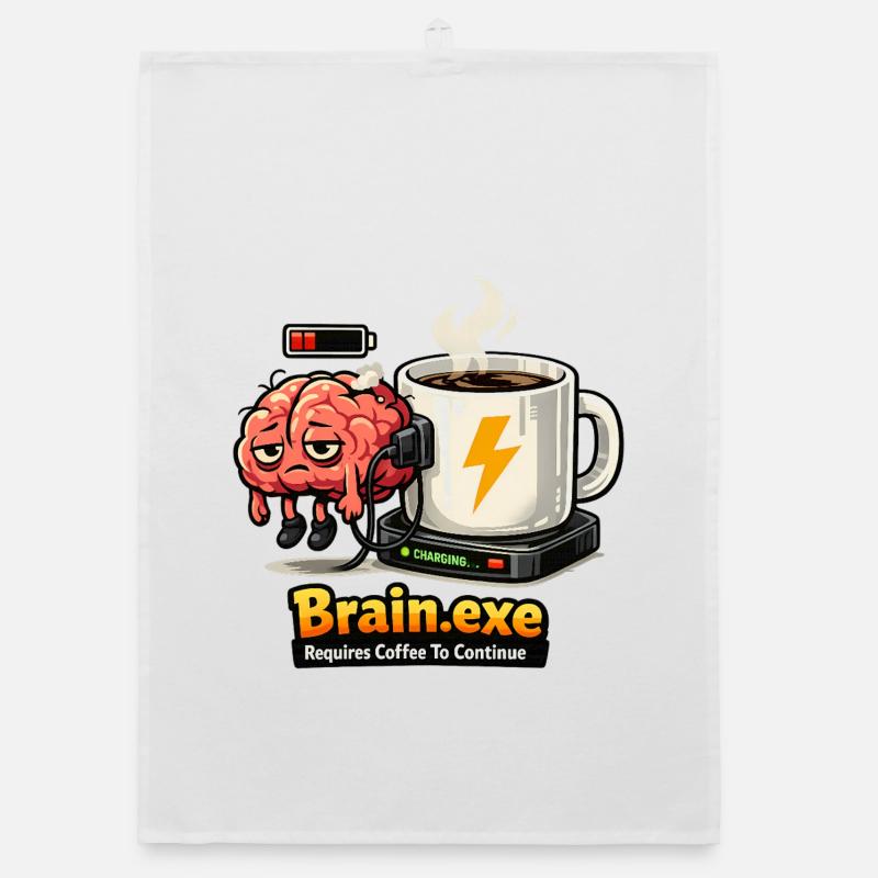 Coffee-driven brain Organic dish towel