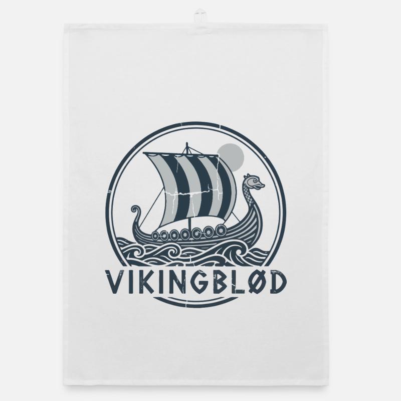 Wikingerblut-Wikingerschiff Notleidender Pullover Organic Geschirrtuch