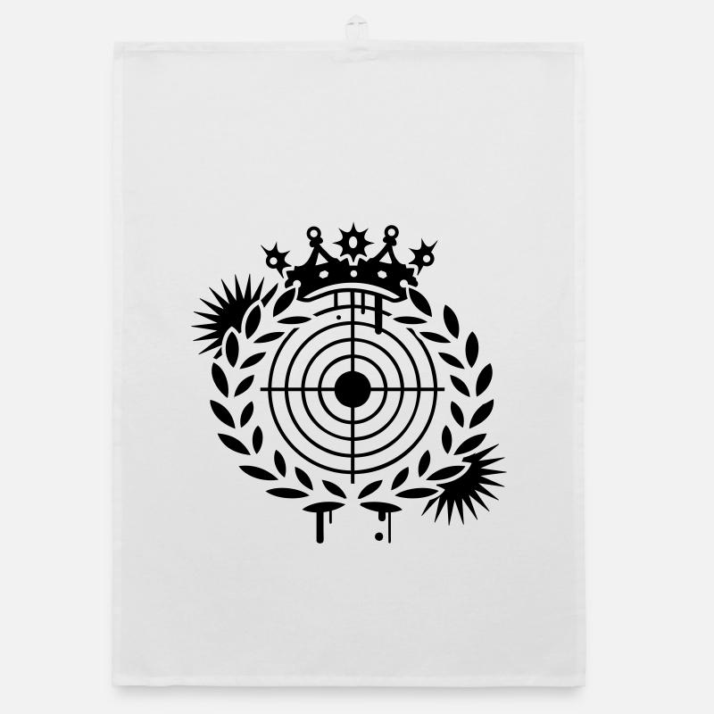 Target with a crown and laurel Organic dish towel