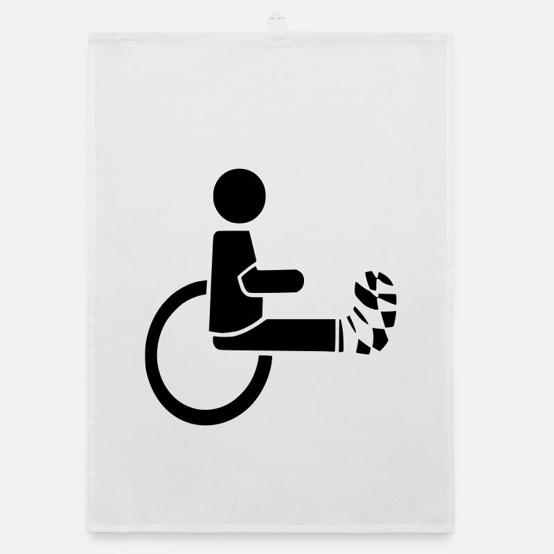Rollstuhlfahrer mit Bein in Gips # Organic Geschirrtuch