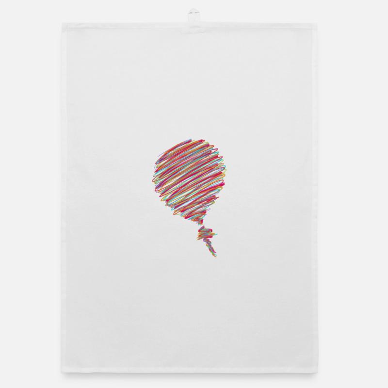 Neon Scribble Ballon – Pop Art Skizze Organic Geschirrtuch