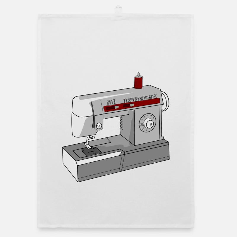 Seamless Sewing Machine Illustration Organic dish towel