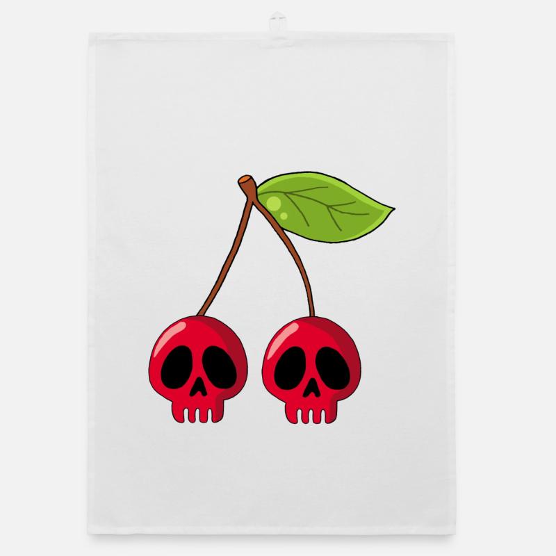 Cherry skull Organic dish towel