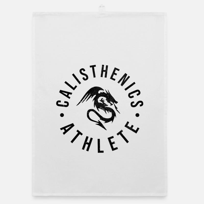 Calisthenics Athlet - Organic Geschirrtuch - Weiß