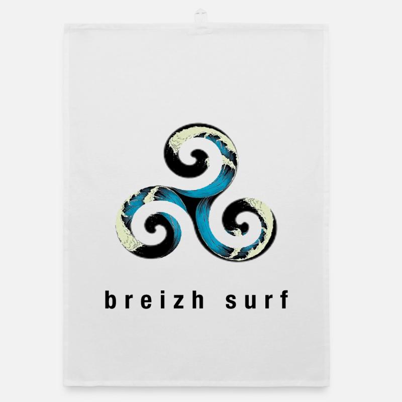 Triskel Breton - Organic Geschirrtuch - Weiß