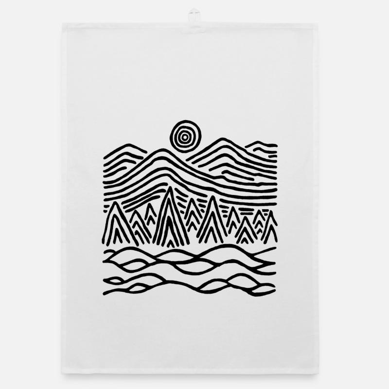 Paysage noir étrange Torchon bio