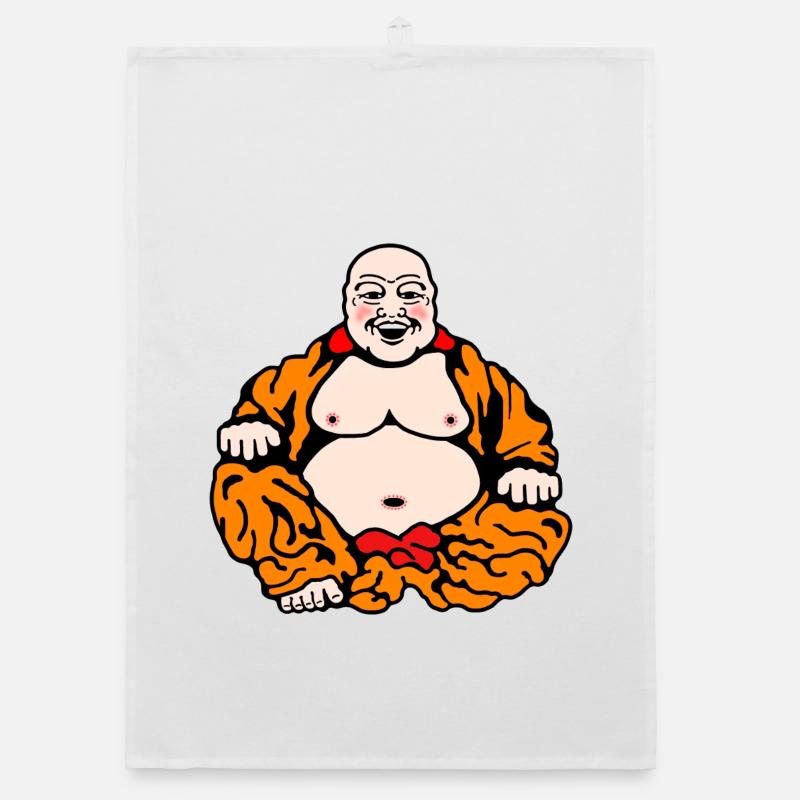 Humorous Buddha Organic dish towel