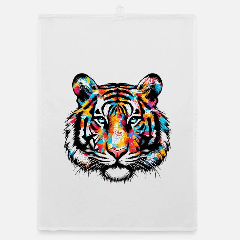 Tiger - Organic Geschirrtuch - Weiß