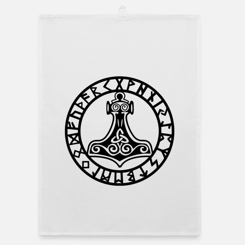 Schwarzer Wikingerhammer Organic Geschirrtuch