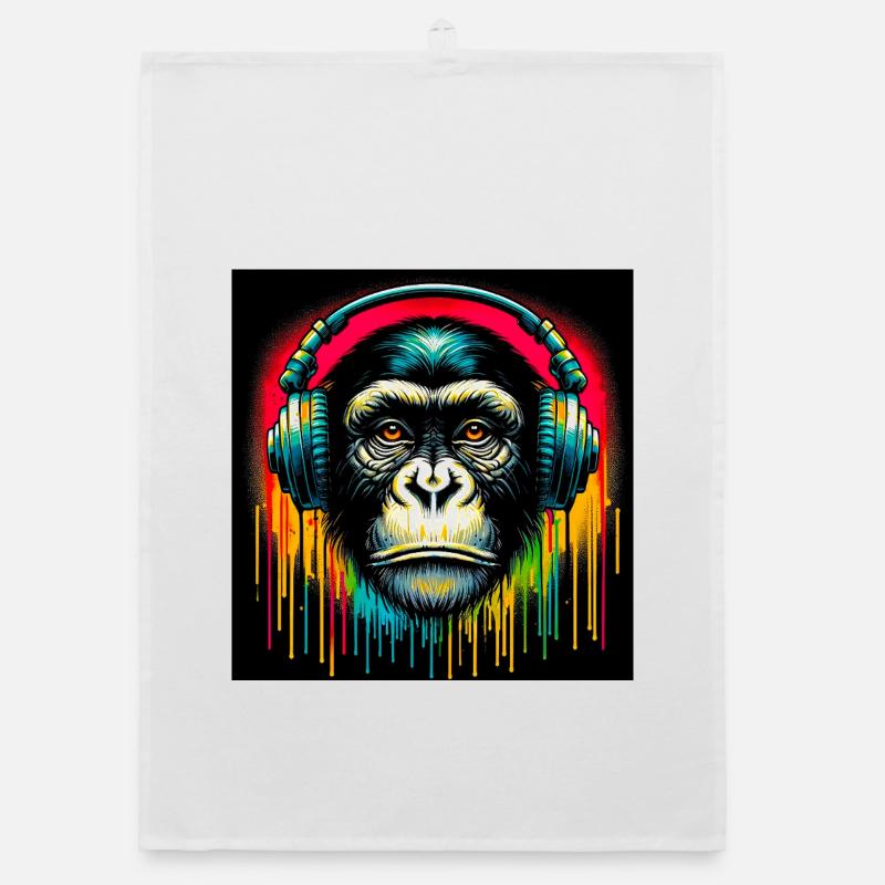 Chimpanzee Monkey Organic dish towel