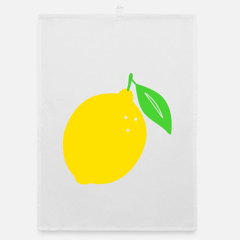 Lemon Flat Print Design Organic dish towel