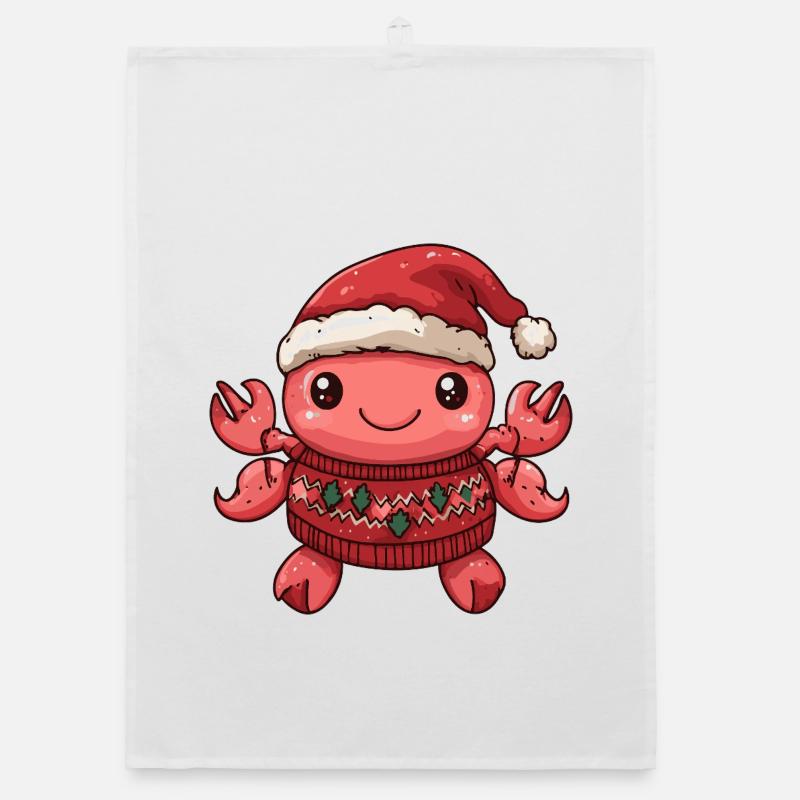 Crab Crab Christmas Organic dish towel