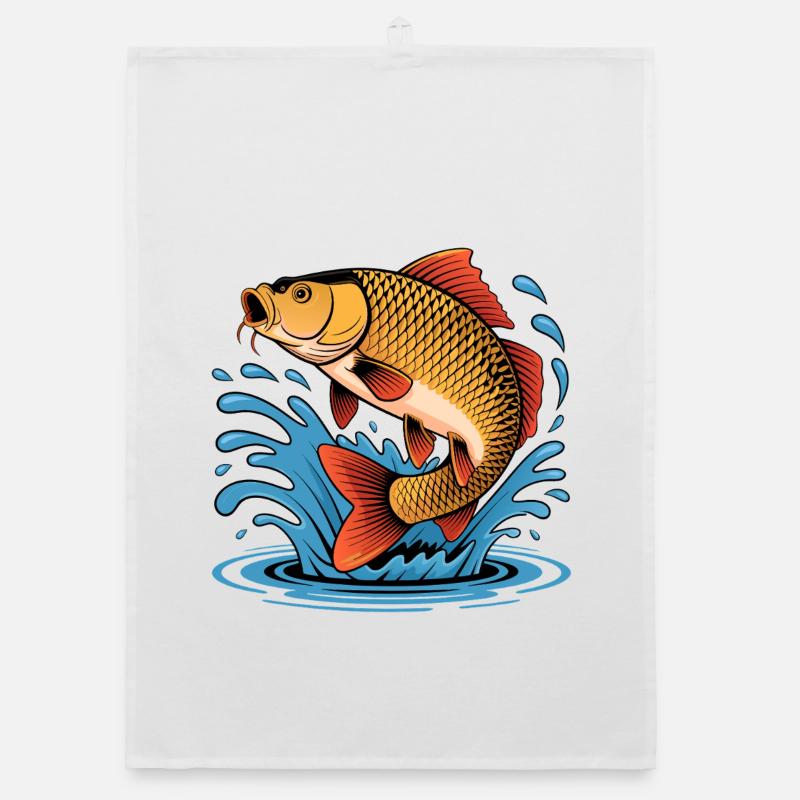 Jumping Carp Organic dish towel