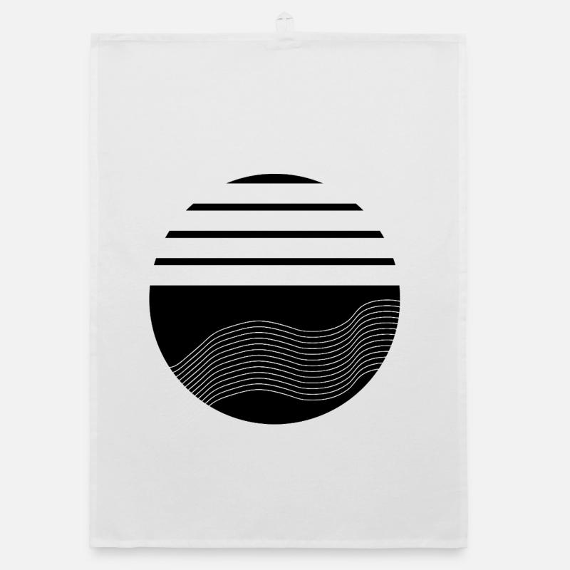 Flowing Lines Night Organic dish towel