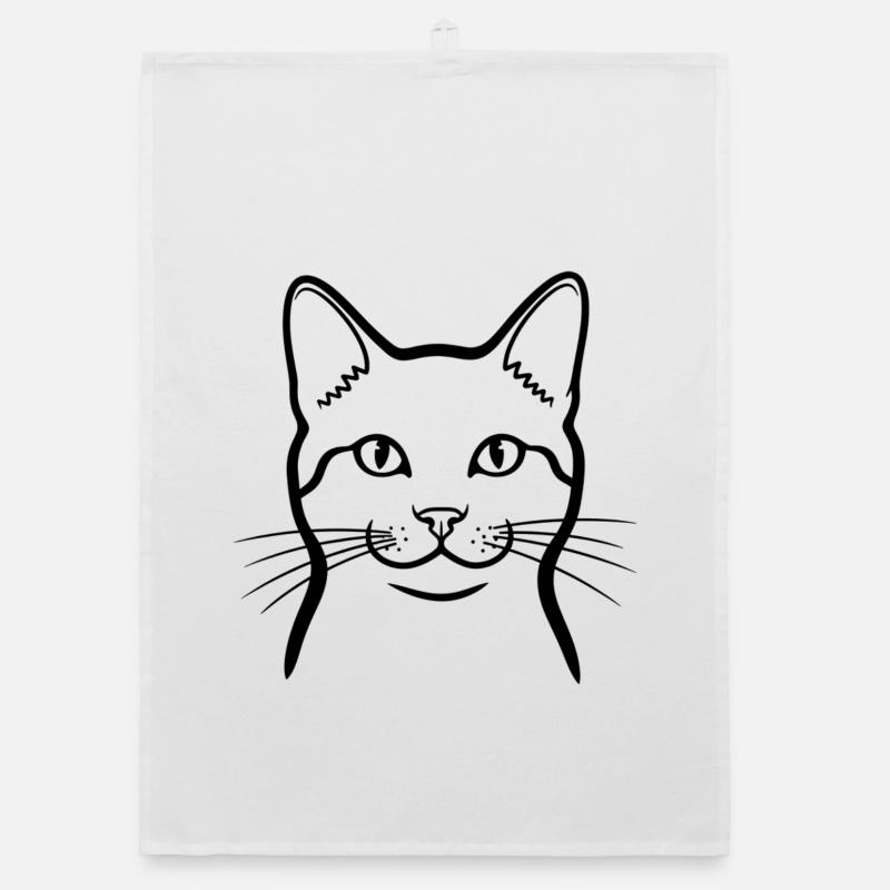 Cat Minimal Animals Doodle Organic dish towel