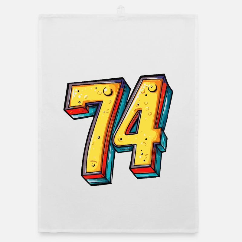 74 Zahl Bunt Organic Geschirrtuch