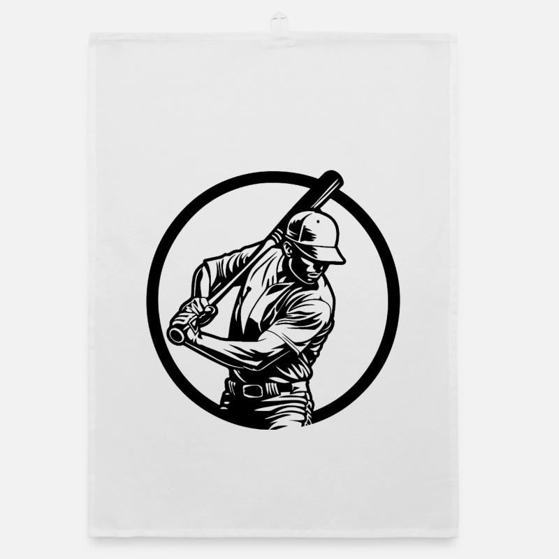Baseball Man Silhouette Organic dish towel