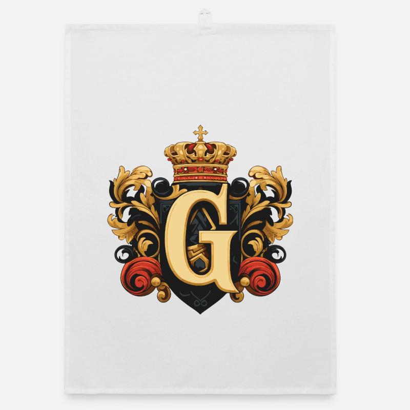 G Letter Name Crown Organic dish towel