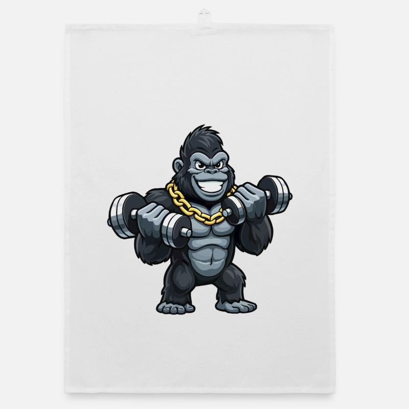 Dresseur de force gorille dans un style dessin animé Torchon bio