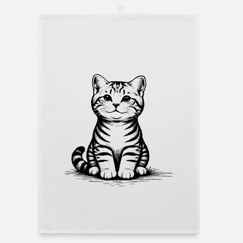 Katzenbaby_sitzend Organic Geschirrtuch