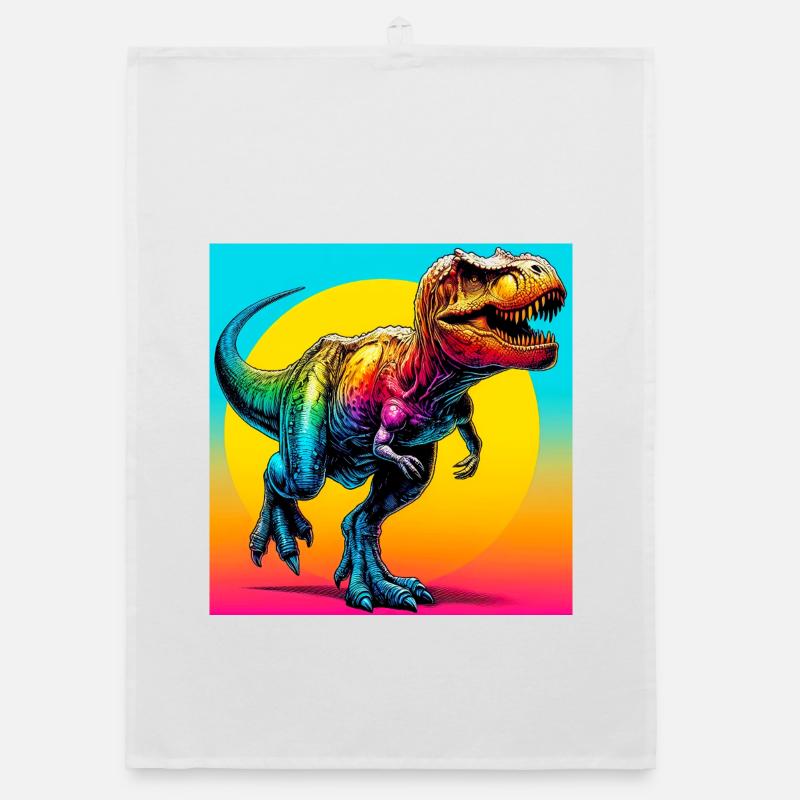 Dinosaurier - Organic Geschirrtuch - Weiß