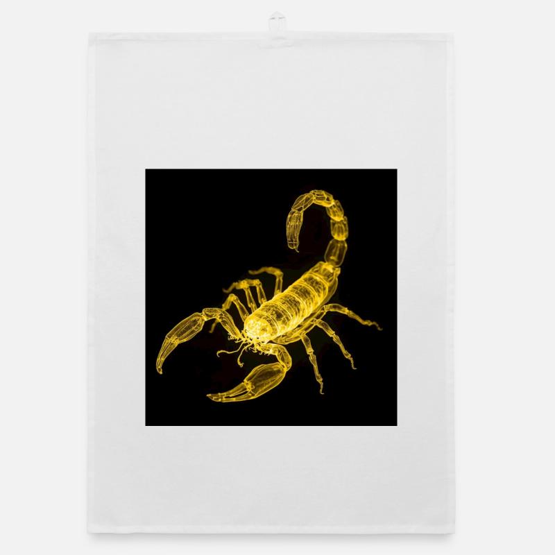 Neon Scorpion at Night Organic dish towel