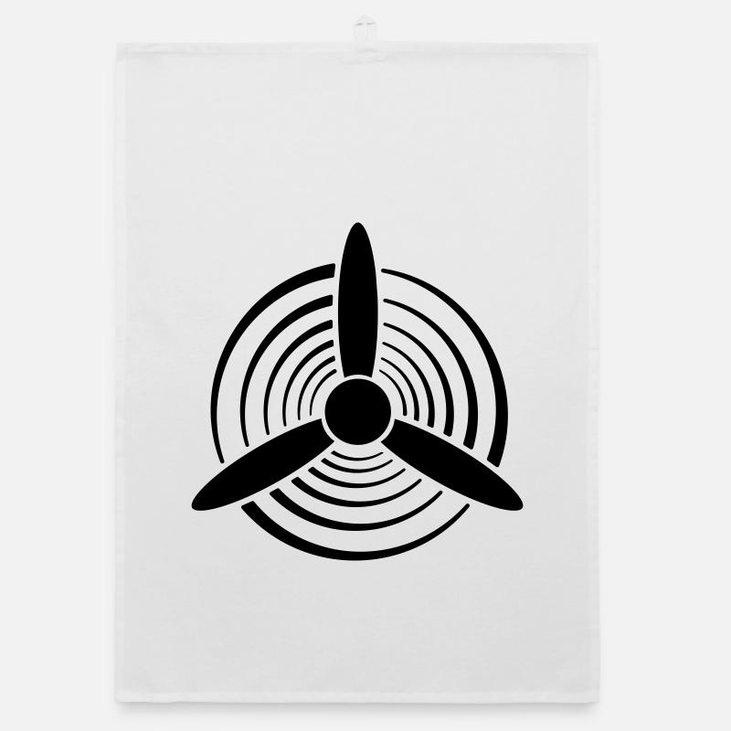 Solid Color Graphic Propeller - Organic dish towel - white