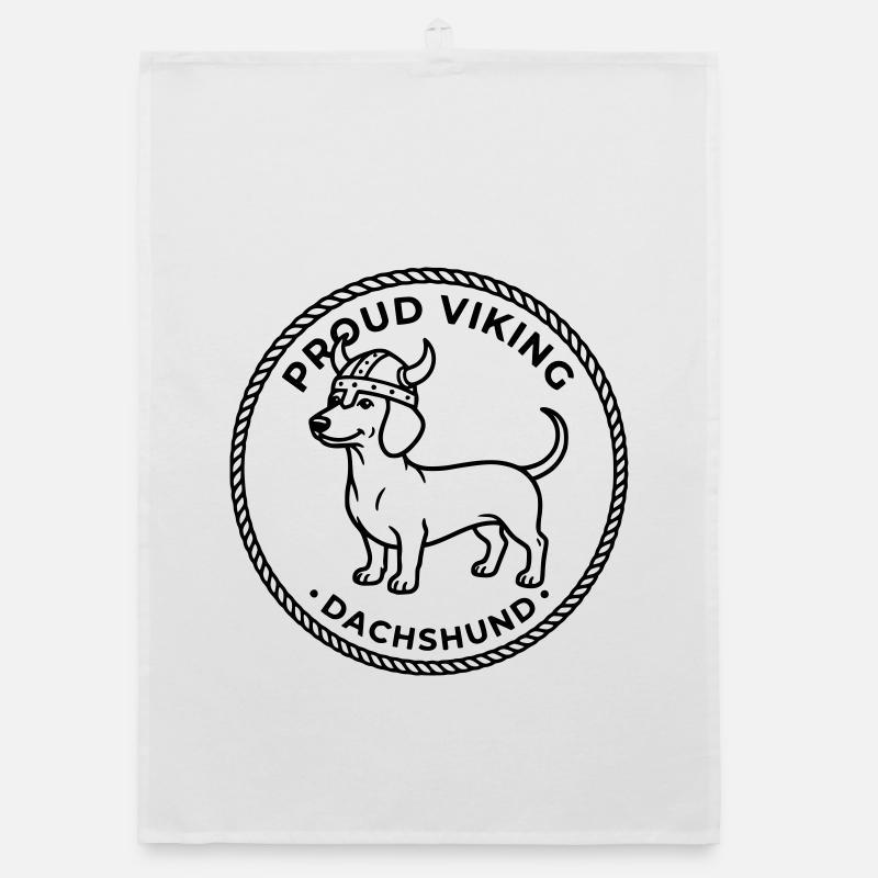 Dachshund Viking Pride Organic dish towel