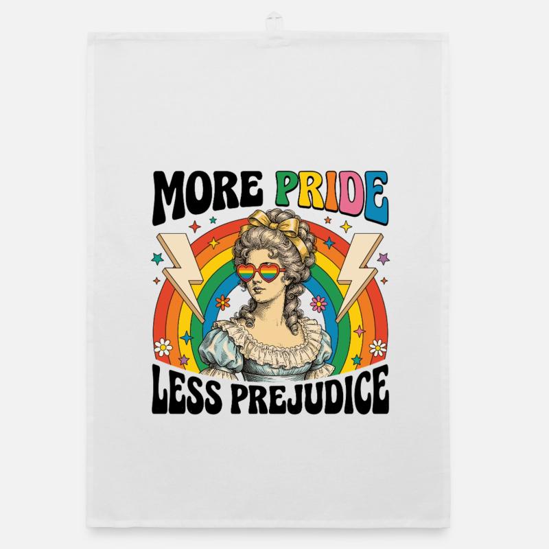 Pride Month LGBTQ - More Pride Less Prejudice Organic dish towel